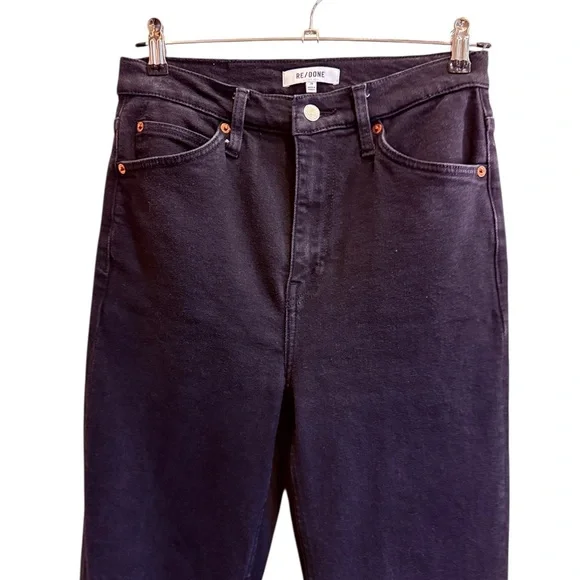 Re/Done Women's 70’s Boot Cut Jeans Colir Noir Sz 28 - Picture 2 of 13